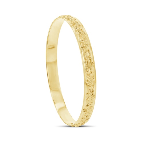 SOLID LOW DOME 7MM BANGLE LIGHTWEIGHT PATTERN 2