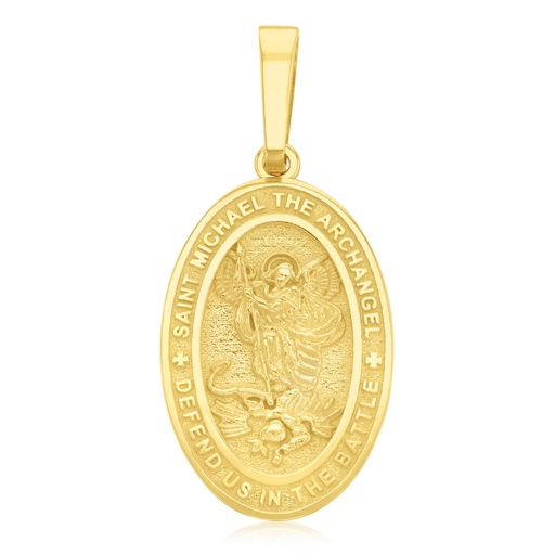 [RCP78] 9Y LARGE OVAL SAINT MICHAEL PENDANT
