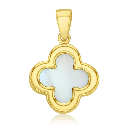 [PD162] 9Y LARGE M.O.P. CLOVER PENDANT