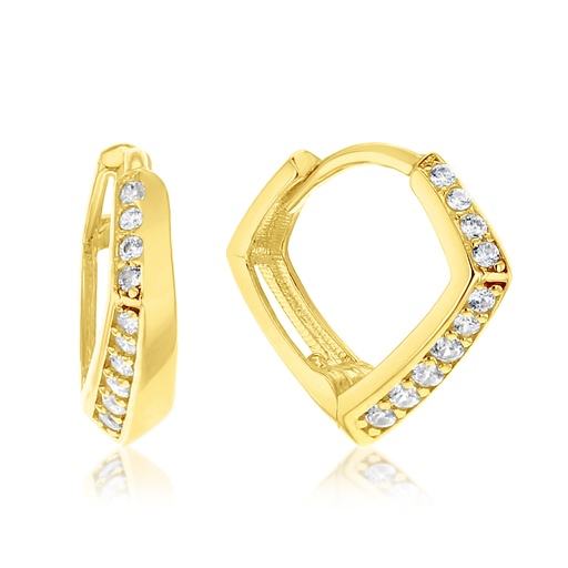 [EAR1269] ### 9Y POINTED CZ SET TWO SIDED HUGGIE