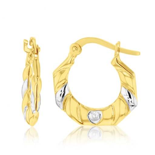 [EAR1283] 9YW PATTERNED CRESCENT HOOP