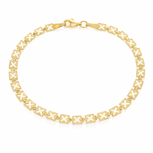 [BB236] 9Y FLAT OPEN CLOVER LINK BRACELET