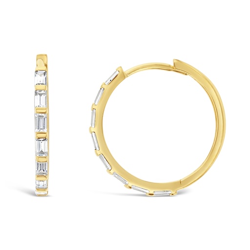 [EAR933] ## 9Y CZ 15MM BAGUETTE HUGGIE