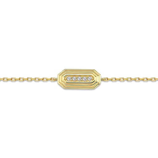 [BB238] 9Y RECTANGULAR DISC BRACELET WITH CZ'S