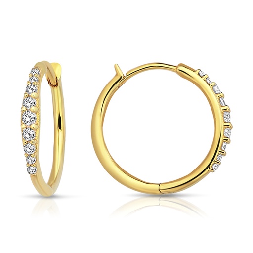 [EAR1316] 9Y FINE TAPERED CZ SET HUGGIE