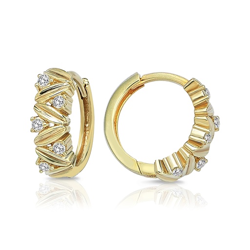 [EAR1323] 9Y FANCY C.Z. SET 9.9MM HUGGIES