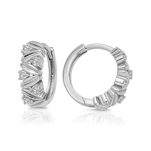 [EAR1324] 9W FANCY C.Z. SET 9.9MM HUGGIES