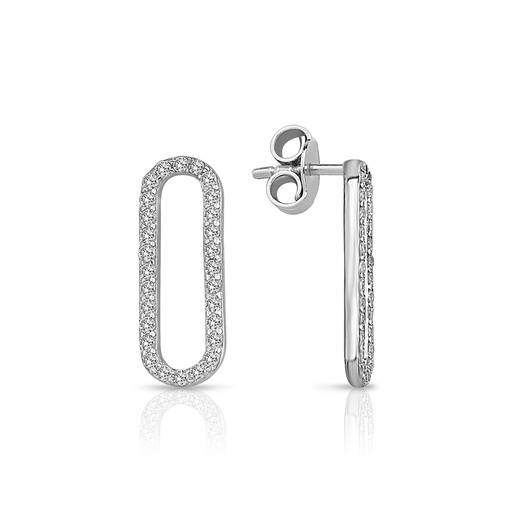 [EAR1327] 9W ELONGATED C.Z. OVAL DROP STUD