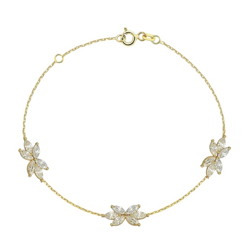 [BB245] 9Y PETAL MARQUISE CZ SET BRACELET
