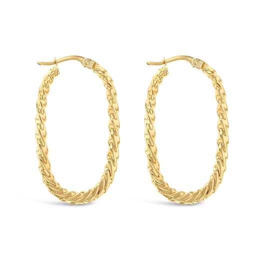 [EAR969] ## 9Y TWIST OVAL HOOP