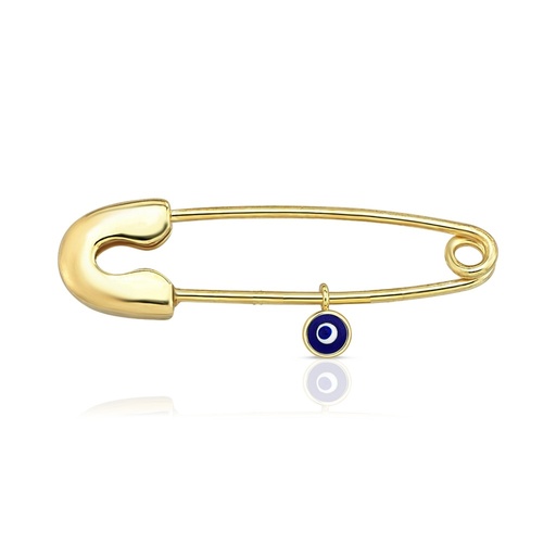 [BB250] 9Y SAFETY PIN WITH ROUND EVIL EYE