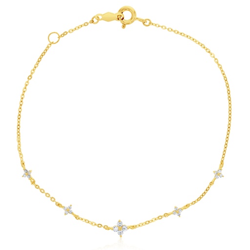 [BB253] 9Y FOUR STAR LIKE PETAL CZ BRACELET