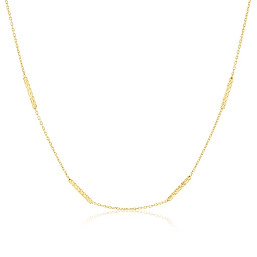 [BB278] 9Y STATION NECKLACE WITH TWISTED BAR SEGMENTS