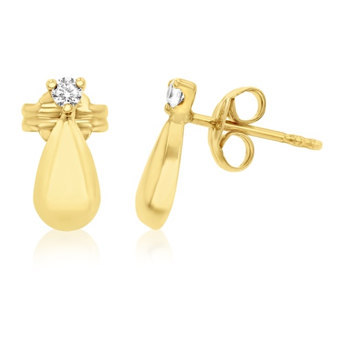 [EAR1336] 9Y DROP EARRING WITH CZ