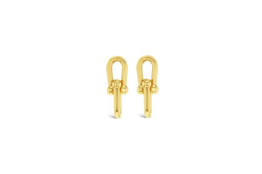 [EAR976] 9Y DOUBLE LINK STUD DROP
