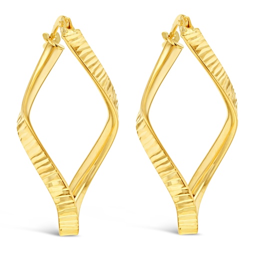 [EAR985] ## 9Y DIAMOND CUT TWIST HOOP