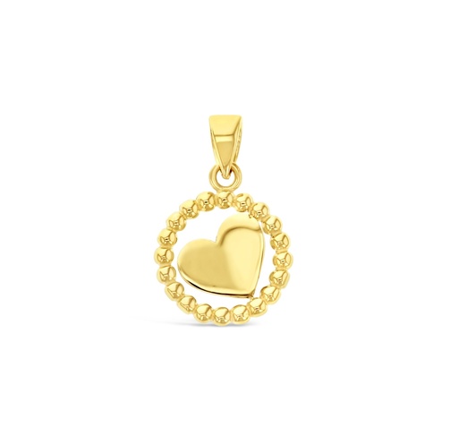 [PD95] ## 9Y HEART IN CIRCLE PENDANT