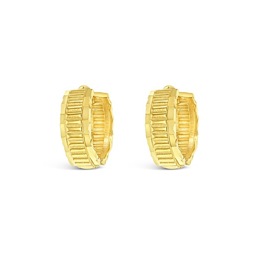 [EAR1011] ## 9Y FANCY DIAMOND CUT HUGGIE RIDGES