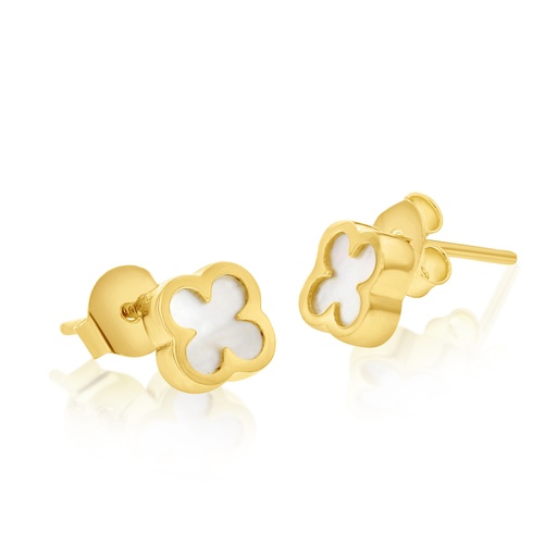 [EAR1016] 9Y M.O.P. 4 LEAF CLOVER STUD