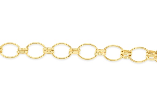 9CT SILVER FILLED FANCY CIRCLE LINK PLAIN
