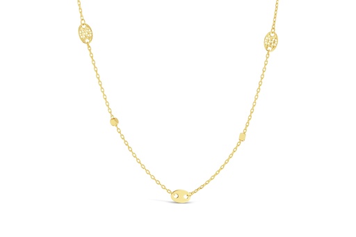 [BB138] ## 9Y FANCY BALL & OVAL LINK NECKLACE