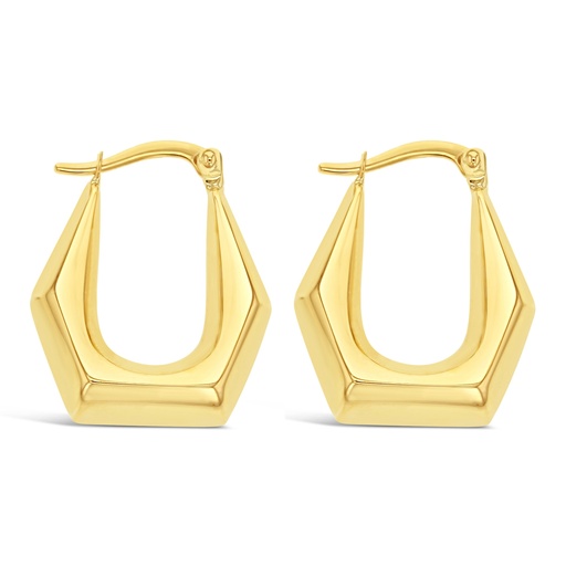 [EAR996] 9Y THICK SEMI HEXAGON HOOP