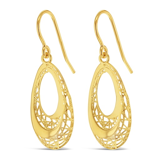 [EAR998] ## 9Y FILIGREE OPEN OVAL DROP